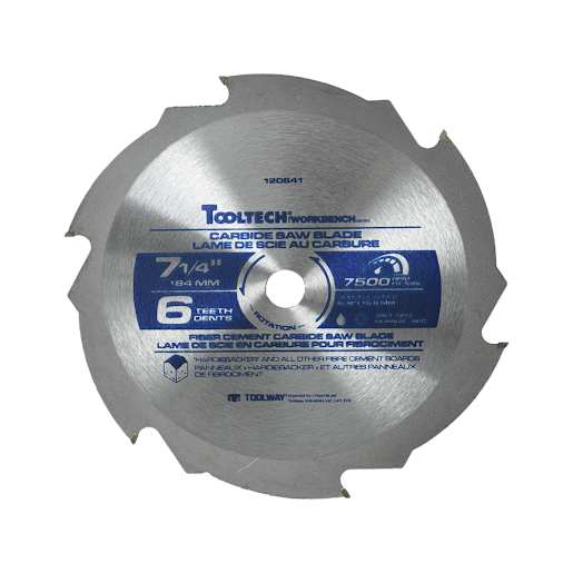 Lame de scie circulaire pour fibrociment 7 1/4 po 6 dents