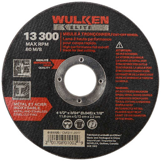 WULKEN ELITE Grinder Cutting Wheel Wheel 4 1/2 in.