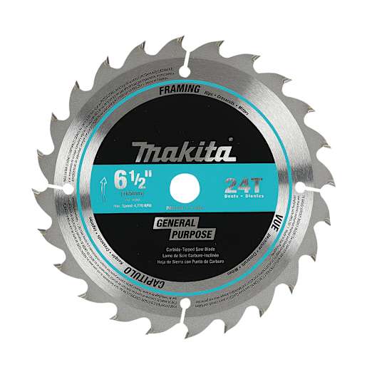 Lame de scie circulaire pour charpente 6 1/2 po 24 dents MAKITA