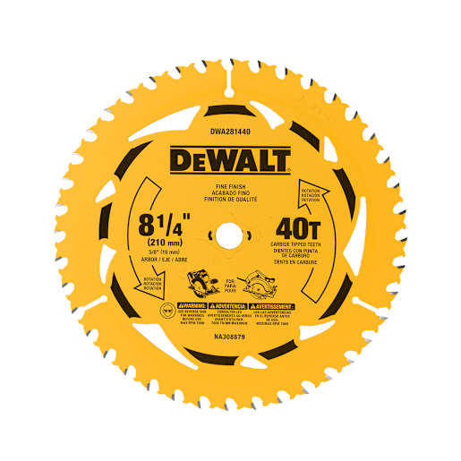 Lame de scie circulaire pour charpente 8 1/4 po 40 dents DEWALT