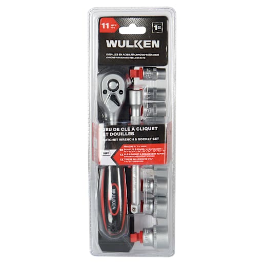 WULKEN Ratchet Wrench & Socket Set 3/8 in., 11 pcs.