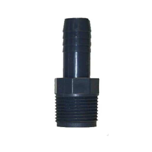 Raccord en poly (M x M) 3/4 po x 1/2 po