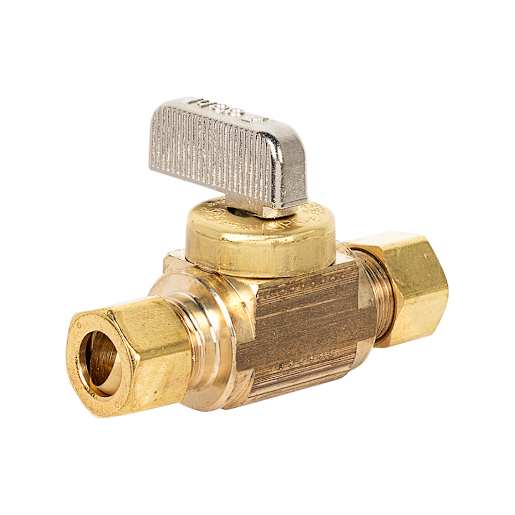 Straight Brass Valve , 3/8 in. Comp
