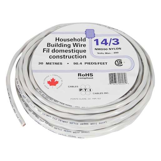 Fil électrique d'intérieur NMD-90, 14/3 blanc 30 m