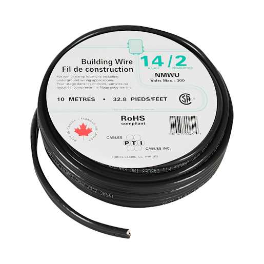 Exterior Electrical Wire NMWU 14/2 Black 10 m