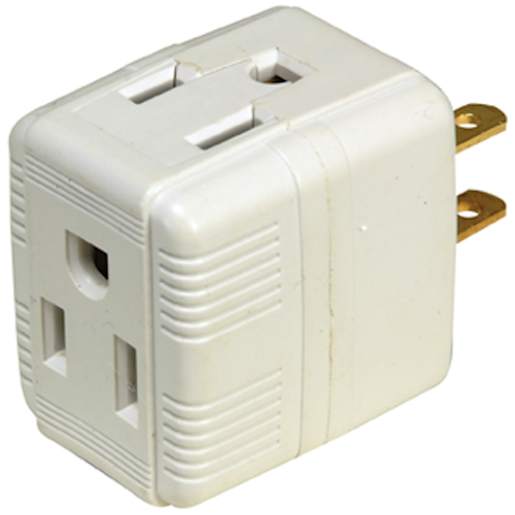 3-Outlet Wall Adapter White