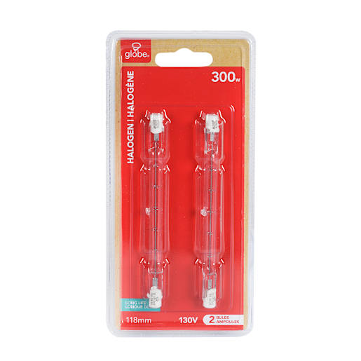 T3 Halogen Light Bulbs (Long) 300 W Pkg/2