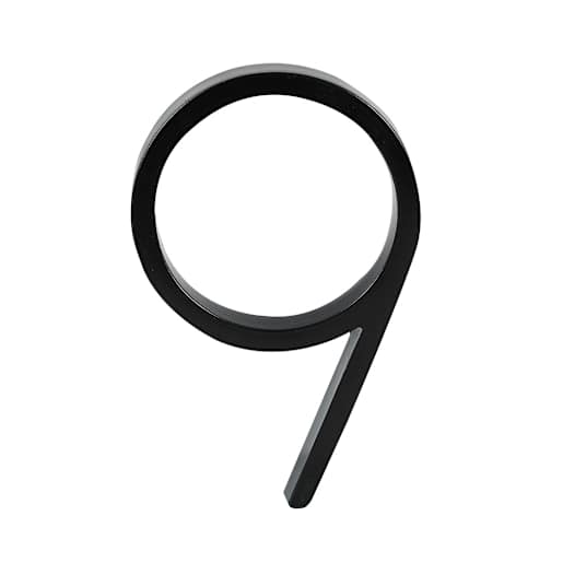 Chiffre 9 Distinction en zinc noir 5 po