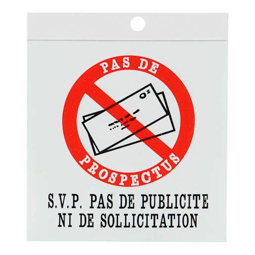 Pas de prospectus Sign 3-1/2 in. x 3-1/2 in.