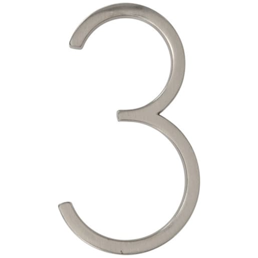 Distinction Number 3 Zinc Brushed Nickel 5 in.
