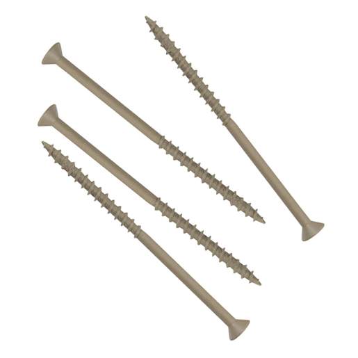 Brown Treated Wood Screws 4 in. n° 10 F.H. Pkg/500