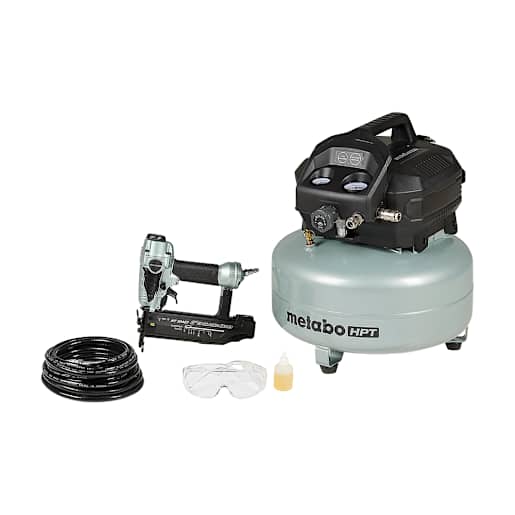 Compresseur à air 6 gallons  et cloueuse de finition METABO HPT