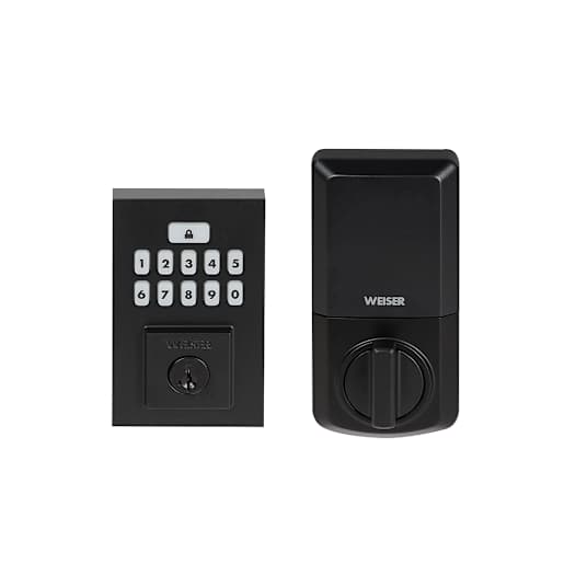 Contemporary Smartcode Digital Keypad Electronic Door Deadbolt Matte Black