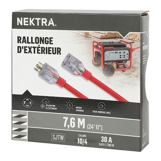 Rallonge électrique d'extérieur 7,6 m NEKTRA