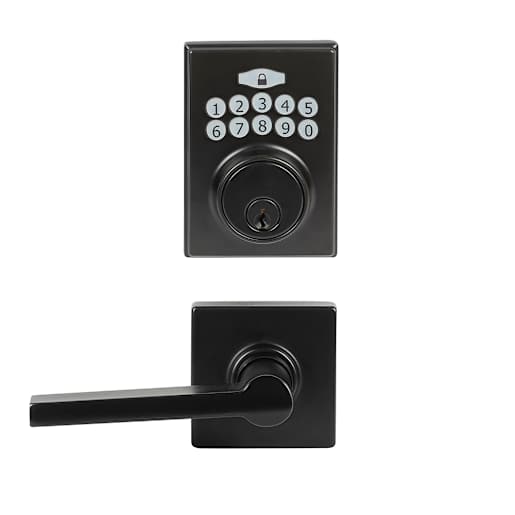 Dexter Electronic Digital Keypad Front Door Lock and Lever Handle Black