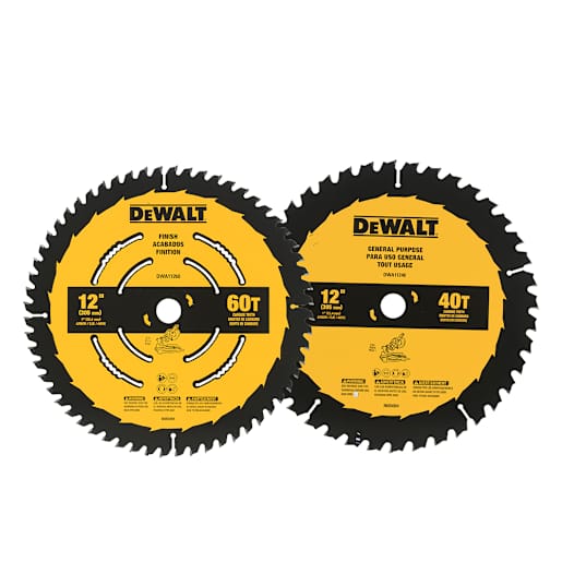 DEWALT Circular Saw Blades General Purpose 12 in. 40 and 60 Teeth Set/2