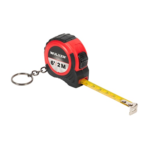WULKEN ELITE Tape Measure/Key Chain 6 ft./2 m x 5/8 in.