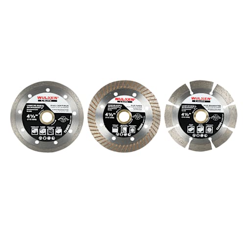 Lames au diamant 4 1/2 po 
Ens/3 WULKEN ELITE