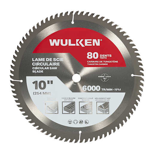 WULKEN Finishing Circular Saw Blade 10 in. 80 Teeth