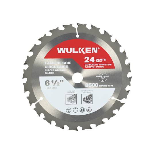 Lame de scie circulaire pour charpente 6 1/2 po 24 dents WULKEN