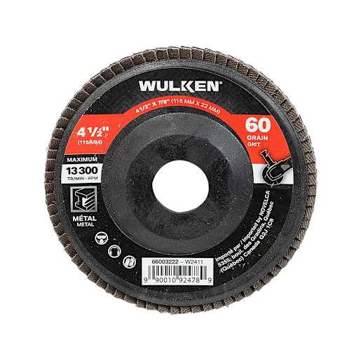 Disque à sabler grain 60 pour rectifieuse 4 1/2 po WULKEN