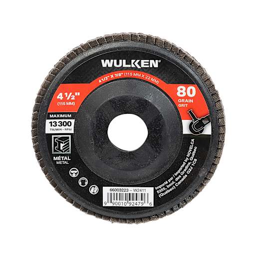 Disque à sabler grain 80 pour rectifieuse 4 1/2 po WULKEN