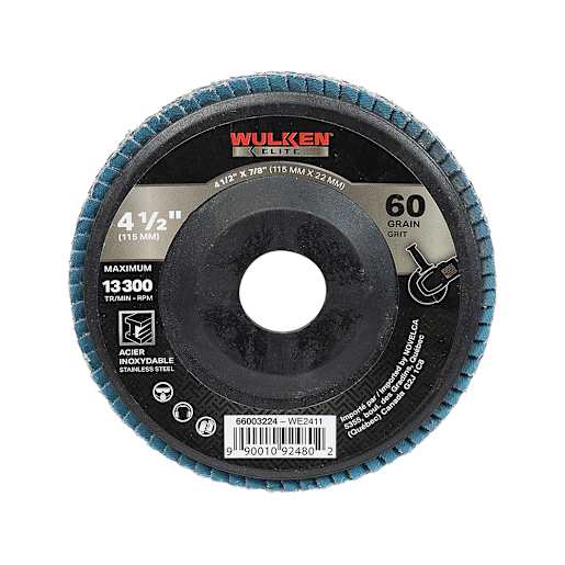 WULKEN ELITE Flap Disc 60 Grit for 4 1/2 in. Grinder