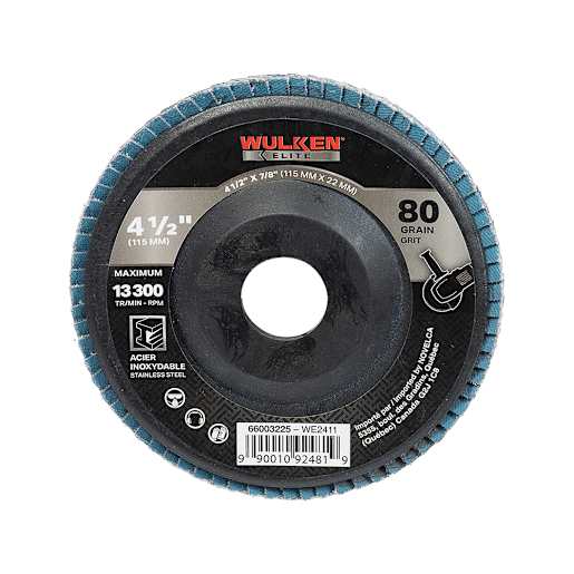 Disque à sabler grain 80 pour rectifieuse 4 1/2 po WULKEN ELITE
