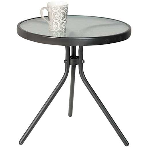 VERTUO Black Steel Round Side Table 19 11/16 in.