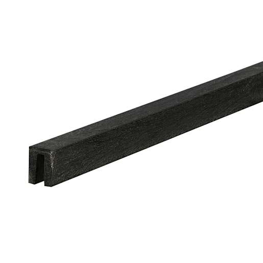 Moulure rainurée à treillis U noire 8 pi