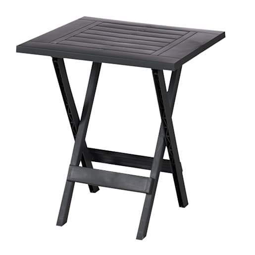 Grey Resin Folding Side Table 17 in.