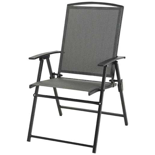 VERTUO Charcoal Steel Davao Folding Patio Chair