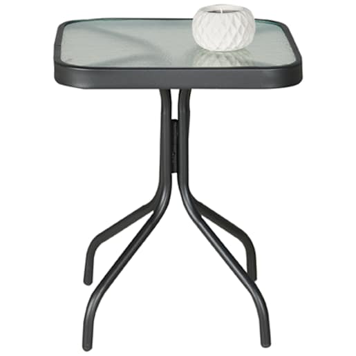 VERTUO Black Steel Square Side Table 16 1/8 in.