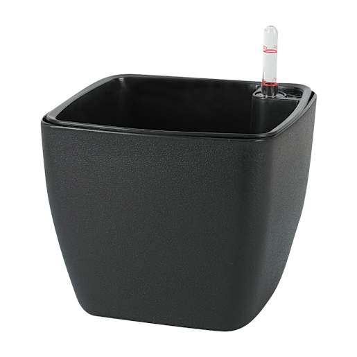 VERTUO Square Flower Pot 6 7/8 in. Black