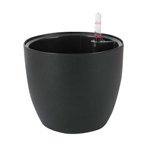VERTUO Round Flower Pot 6 7/8 in. Black