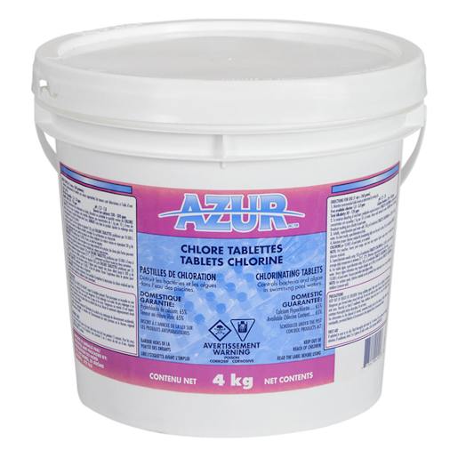 Chlore en pastilles 1 po Azur 65% 4 kg