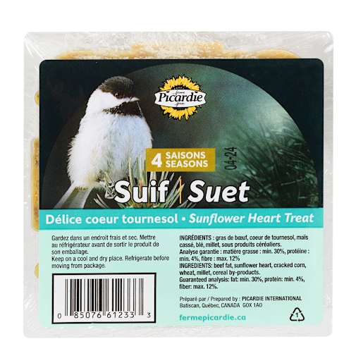 Gâteau de suif pour les oiseaux délice aux cœurs de tournesol 311 g