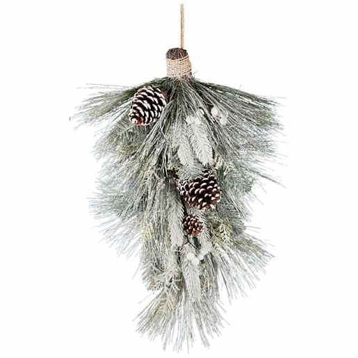 Pinecones Christmas Teardrop Wreath 28 in.