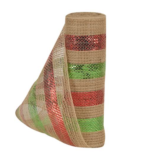 Rouleau de tulle vert et rouge 10 po x 15 pi VERTUO