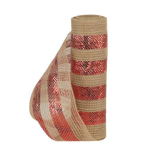 Rouleau de tulle naturel et rouge 10 po x 15 pi VERTUO