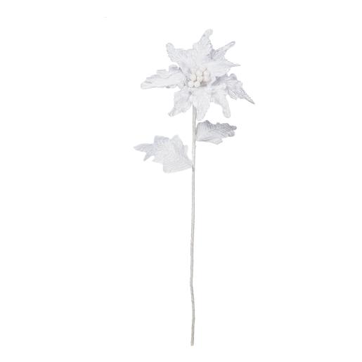 Poinsettia Decorative Pick White 26 in.