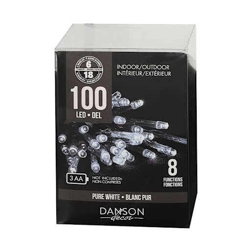 Jeu de 100 lumières DEL Blanc pur