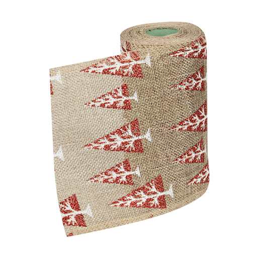 Rouleau de jute naturel et rouge  5 1/2 po x 15 pi VERTUO