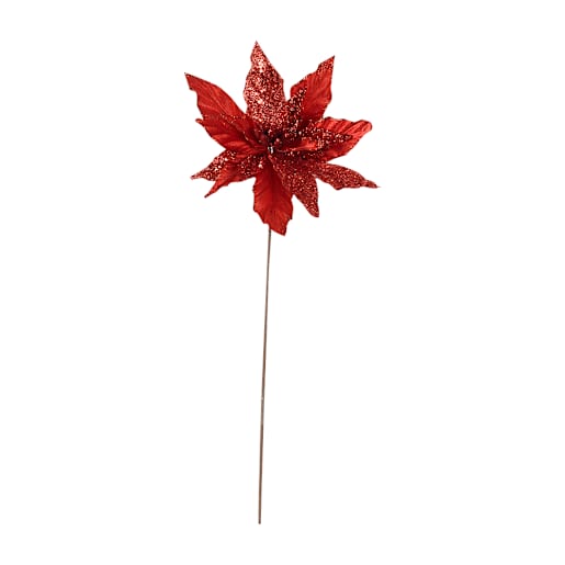 Poinsettia Decorative Pick Red 19 1/2 in.