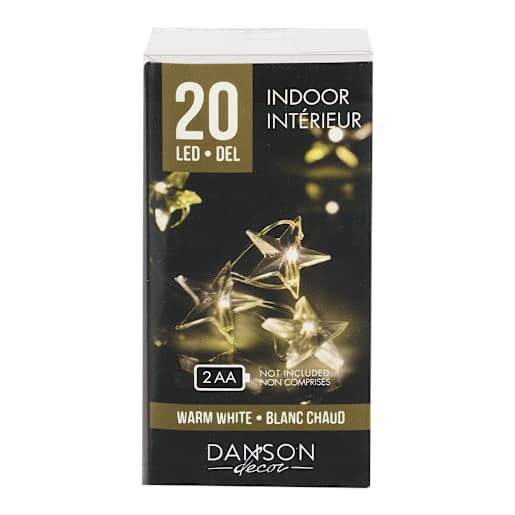 Jeu de 20 lumières DEL Étoiles Blanc chaud
