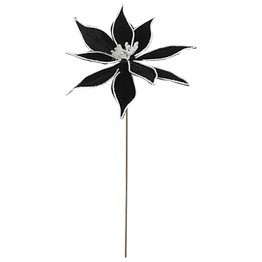 Poinsettia Decorative Pick Black 20 in.