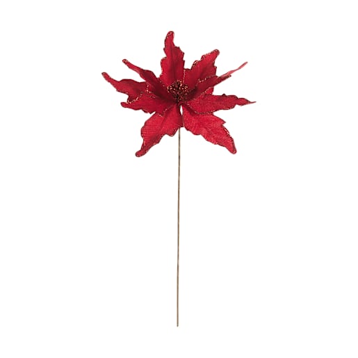 Pic décoratif poinsettia rouge 20 po