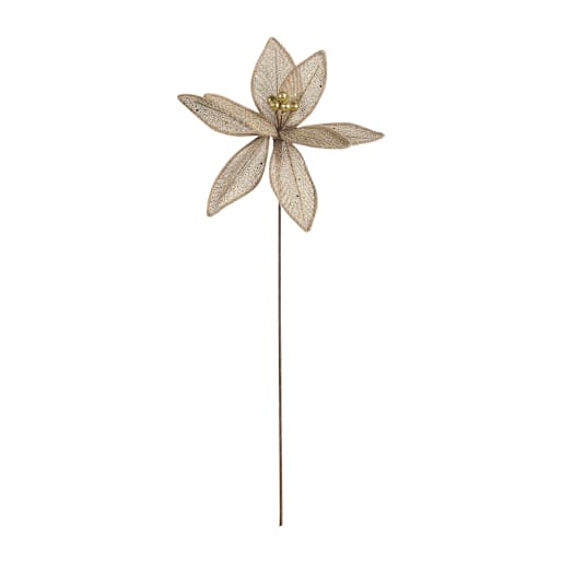 Poinsettia Decorative Pick Champagne 20 in.