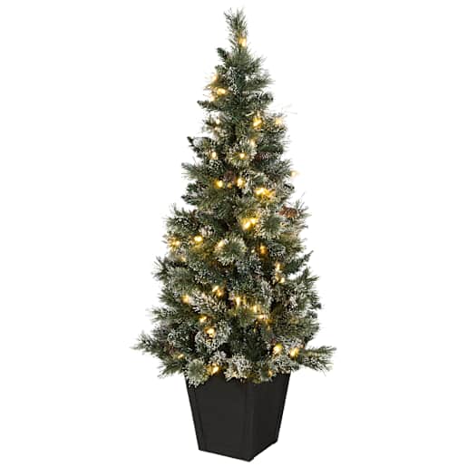 Arbre de Noël illuminé en pot 4 pi 6 po VERTUO