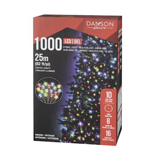 Jeu de 1 000 lumières DEL Multicolore